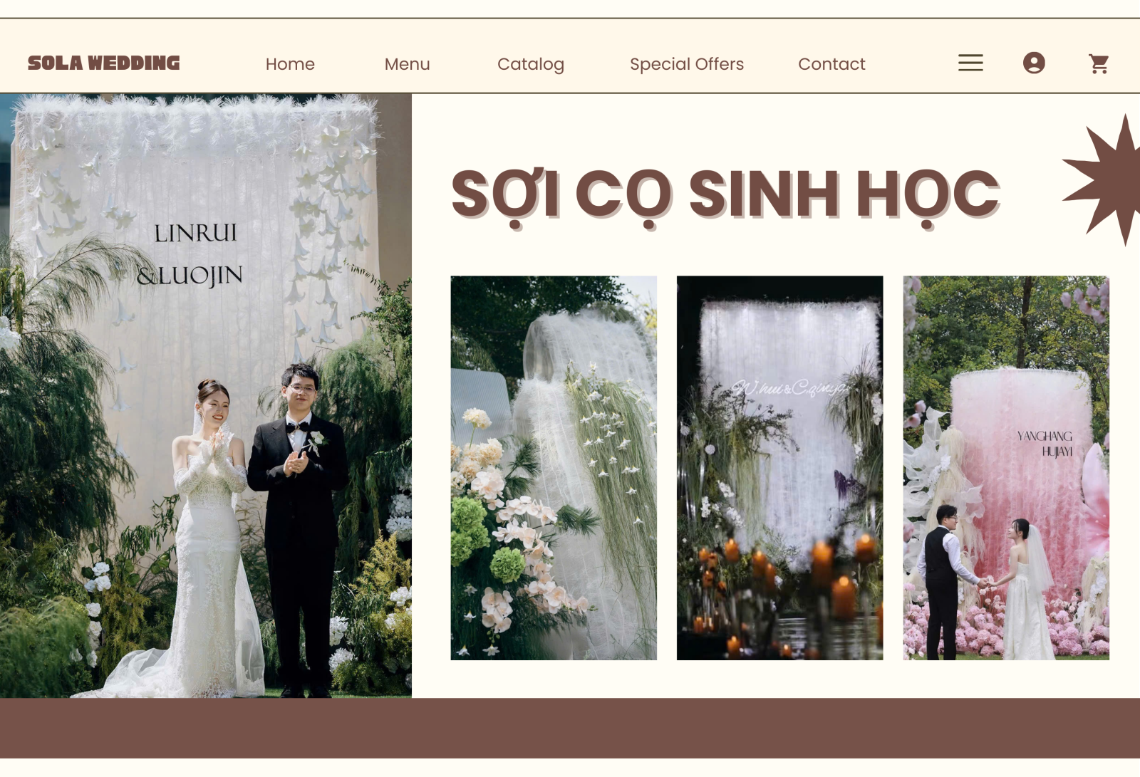 Sợi  cọ sinh học - xu hướng trang trí tiệc cưới 2025
